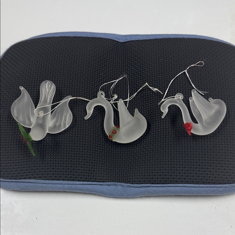 Swan Ornaments Frosted Glass Swan Dove Ornaments